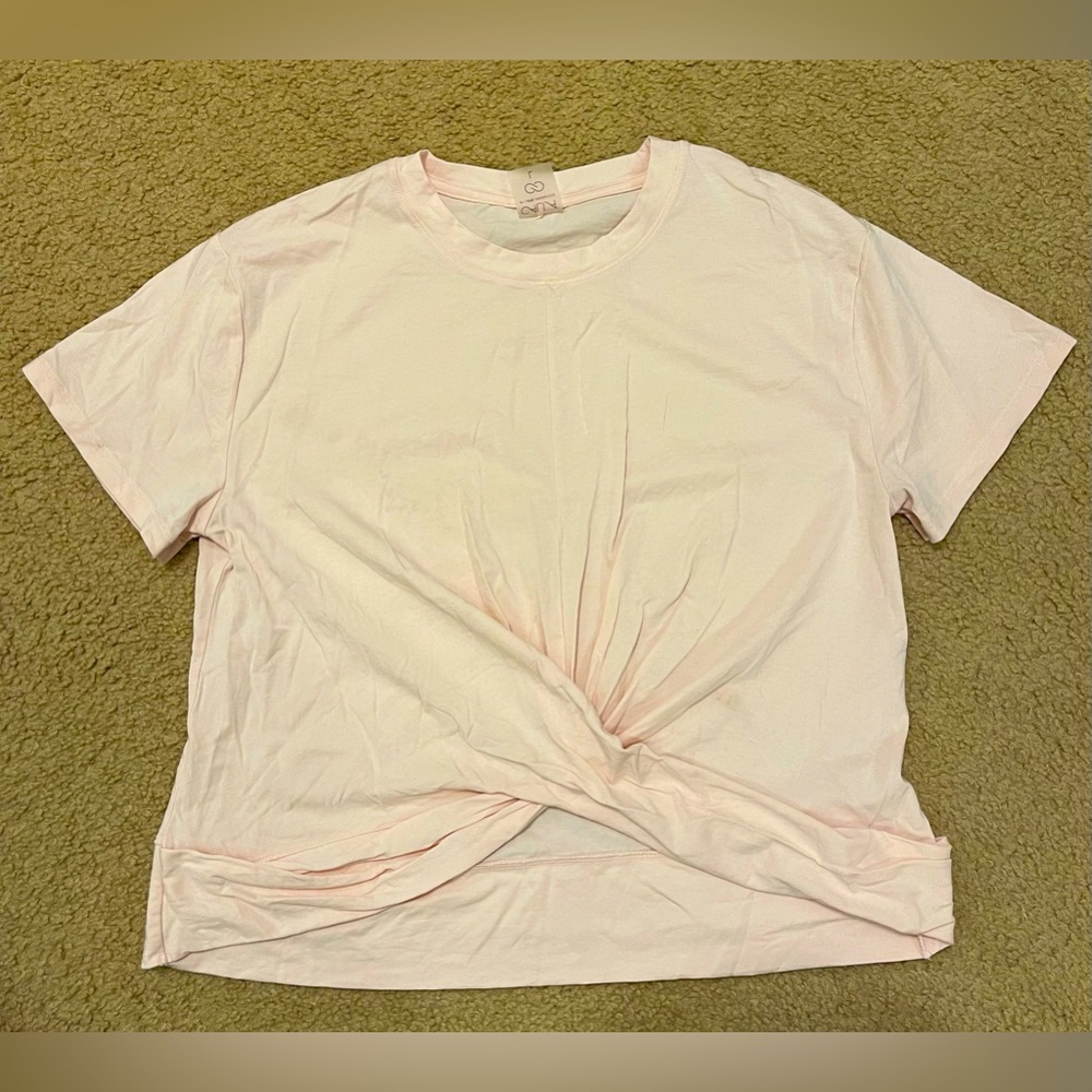 Calia by Carrie Underwood Twist Front Short Sleeve T- Shirt, L